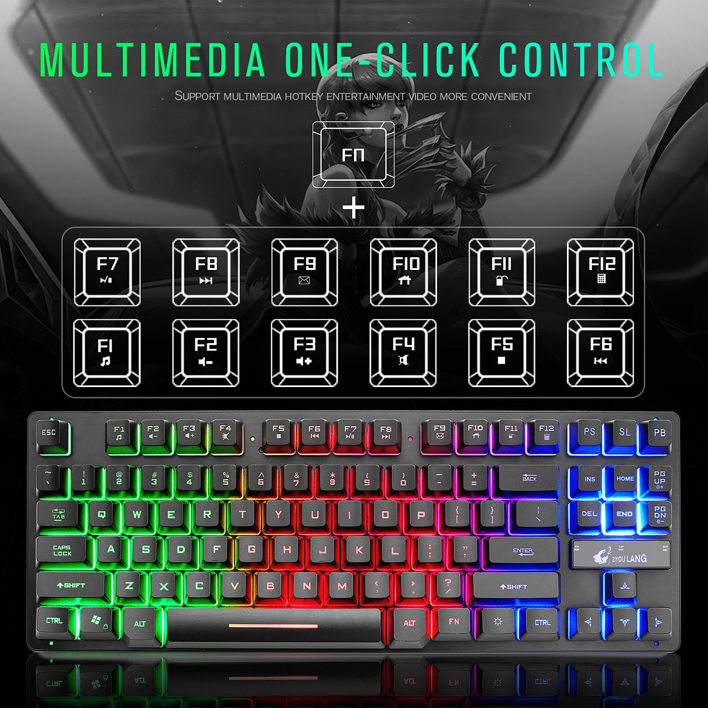 Klaviatūra Wolf 87-key E-sports